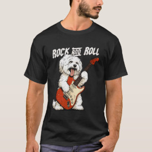Camiseta Cachorro Maltês Tocando Violão Amante de Cachorro