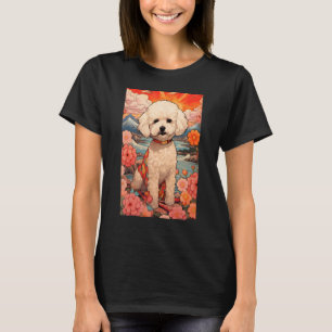 Camiseta Cachorro Maltipoo Estética Japonesa Ukiyo e 2
