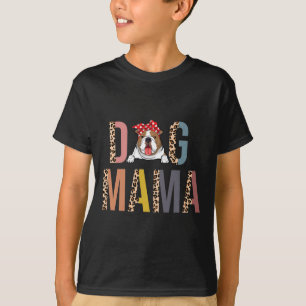 Camiseta Cachorro Mama Leopard Impressão Cachorro Mãe