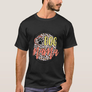 Camiseta Cachorro Mama Leopard Pet Paw Coração Bonito Mãe