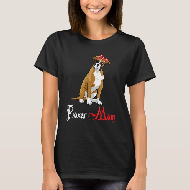 Camiseta Cachorro Mama Puppy Mãe Boxer (Frente)