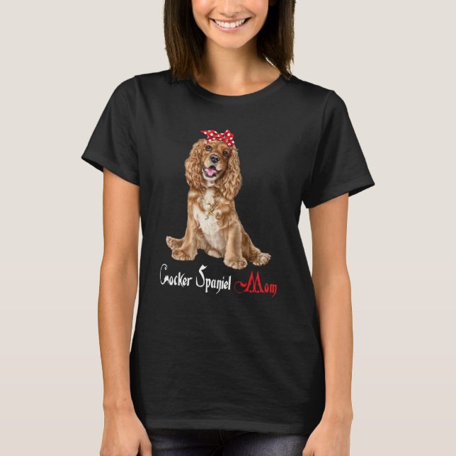 Camiseta Cachorro Mama Puppy Mãe Cocker Spaniel (Frente)