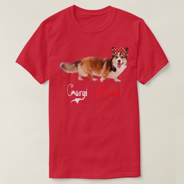 Camiseta Cachorro Mama Puppy Mãe Corgi T-Shirt (Frente do Design)