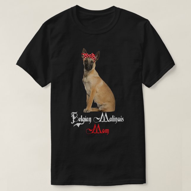Camiseta Cachorro Mama Puppy Mãe Malinois Belga (Frente do Design)