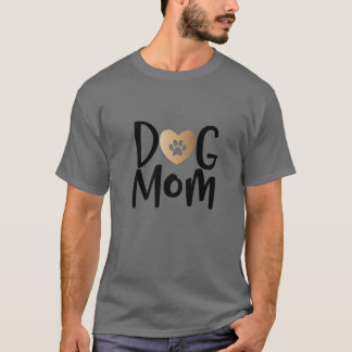 Camiseta Cachorro Mamãe Bonita Pawprint Eu Amo Meu Cachorro