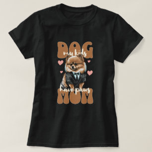 Camiseta Cachorro Mamãe Meus Filhos Têm Paws Pomeranianos