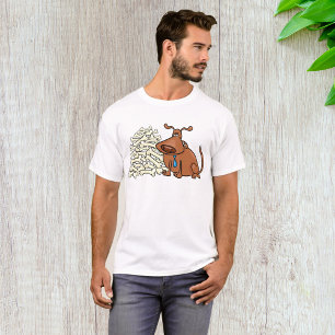 Camiseta Cachorro Marrom com Pilha de Ossos