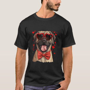 Camiseta Cachorro Mastiff Inglês Coração Óculos Solares Arc
