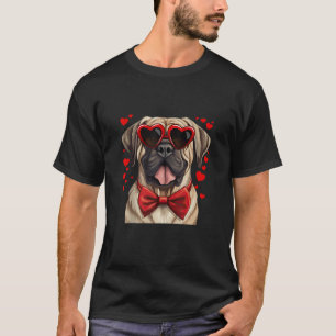 Camiseta Cachorro Mastiff Inglês Coração Óculos Solares Arc