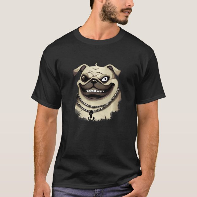 Camiseta Cachorro Mau Pug Halloween 1 (Frente)