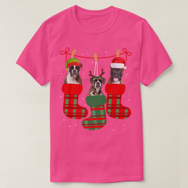 Camiseta Cachorro Meias de Natal Engraçadas Xmas Pajama Pet (Frente do Design)