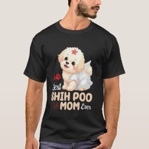 Camiseta Cachorro Menina Melhor Mãe Shih Poo Sempre Vida Pe
