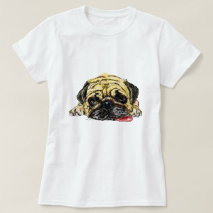 Camiseta Cachorro Mops - Divertido - Adicione Seu Texto / C