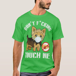 Camiseta Cachorro Morkie Com Máscara Rosto Não Me Encoste E