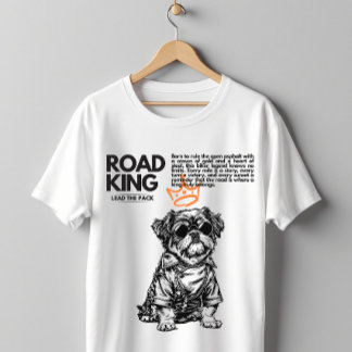 Camiseta Cachorro Motoqueiro Rei da Estrada Motocicleta