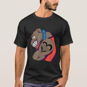 Camiseta Cachorro Musculoso Engraçado Adoro Mamãe Tatuagem