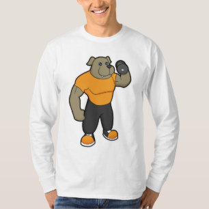 Camiseta Cachorro na Malhação com Dumbbell