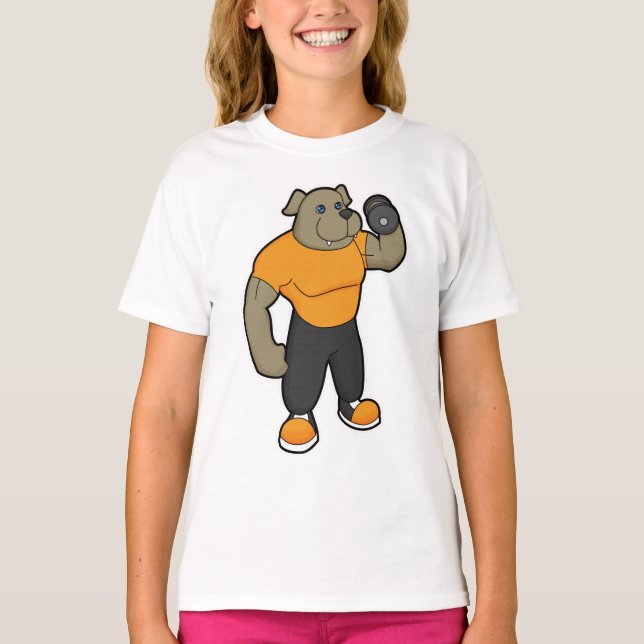 Camiseta Cachorro na Malhação com Dumbbell (Frente)