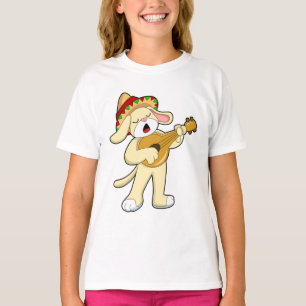 Camiseta Cachorro na Música com Violão