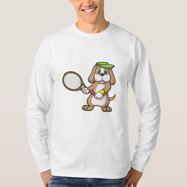 Camiseta Cachorro na Tênis com Tênis raquete e Boné (Frente)