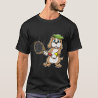 Cachorro na Tênis com Tênis raquete e Boné