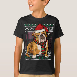 Camiseta Cachorro Negra Santa Hat Natal Feio