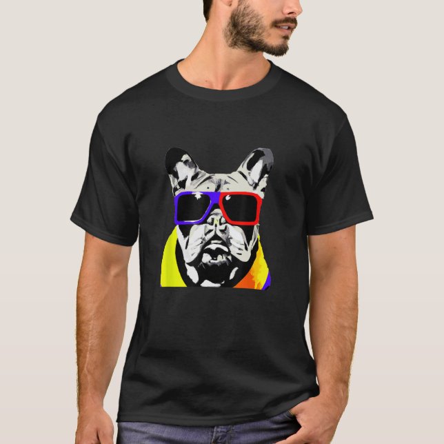 Camiseta Cachorro Negro Cachorro Sol Diversão Grafi Clássic (Frente)