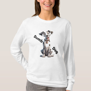 Camiseta Cachorro Negro e Branco, Olhos Grandes "Cachorro I