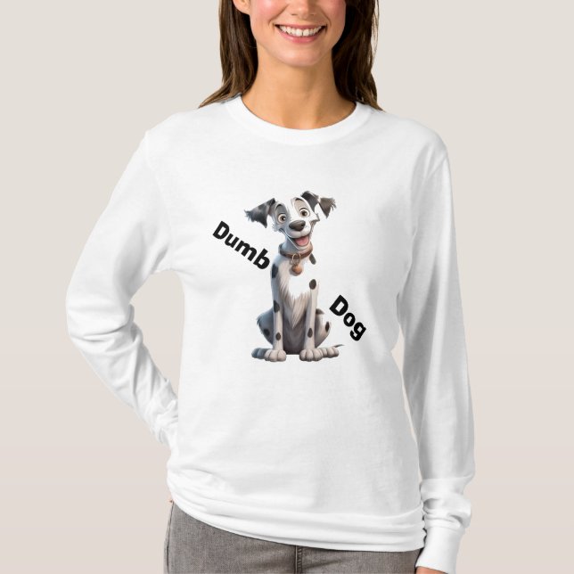 Camiseta Cachorro Negro e Branco, Olhos Grandes "Cachorro I (Frente)