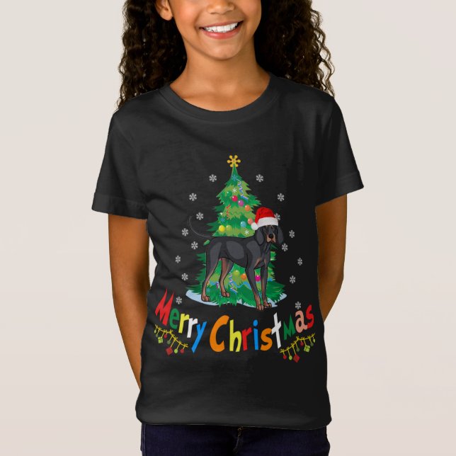 Camiseta Cachorro Negro E Cachorro De Ferro De Natal Feio (Frente)