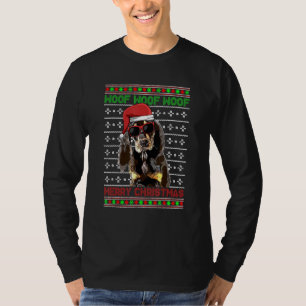 Camiseta Cachorro Negro e Cachorro de Ferro Feliz Natal