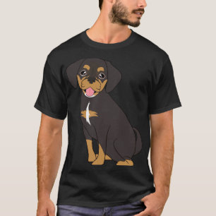 Camiseta Cachorro Negro E Cachorro De Tan