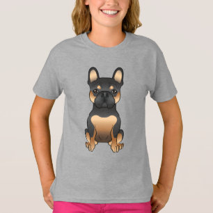 Camiseta Cachorro Negro e Francês Tan/Cachorro Francês
