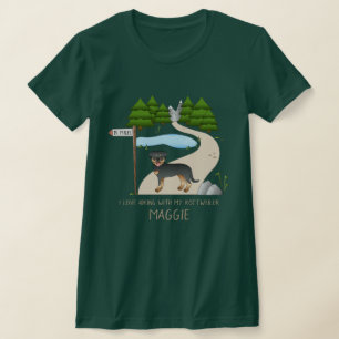 Camiseta Cachorro Negro E Tan Rottweiler Por Uma Trilha De