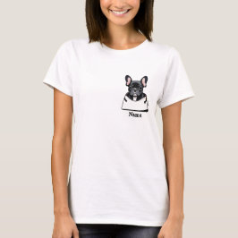 Camiseta Cachorro negro francês Bull no seu bolso