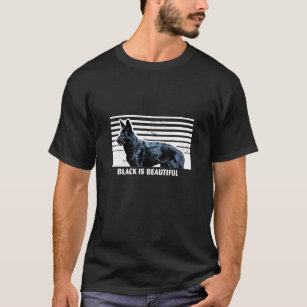 Camiseta Cachorro Negro German shepherd Cachorro Bonito