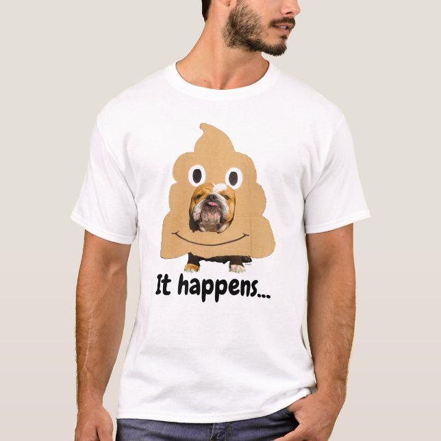 Camiseta Cachorro no cocô Emoji Costume (Frente)