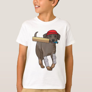 Camiseta Cachorro no Cricket com morcego de Cricket