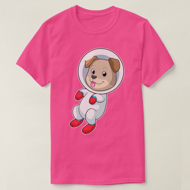 Camiseta Cachorro no espaço em naipe (Frente do Design)