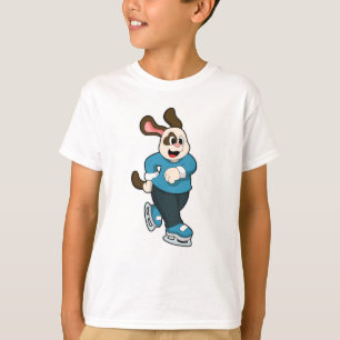Camiseta Cachorro no gelo com skates de gelo