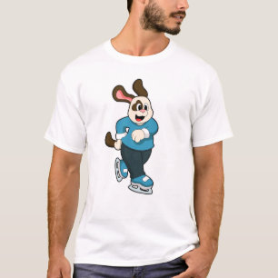 Camiseta Cachorro no gelo com skates de gelo