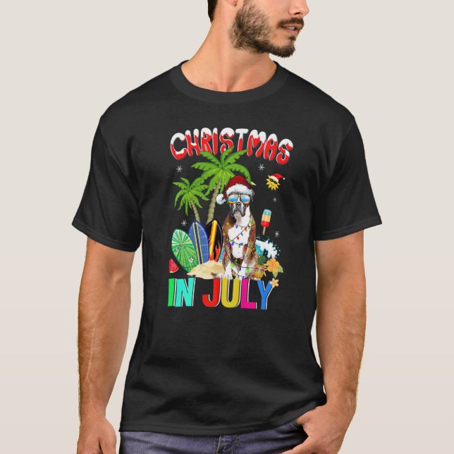 Camiseta Cachorro No Papai Noel, Natal Em Jul (Frente)