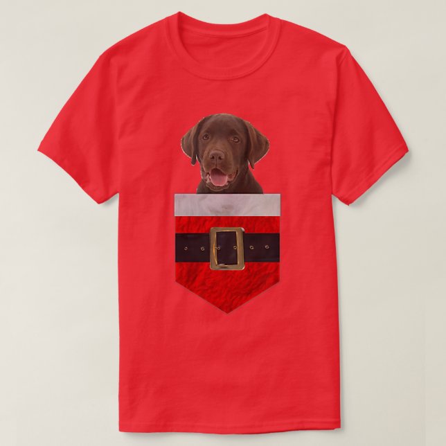 Camiseta Cachorro no seu bolso Papais noeis chocolate Labra (Frente do Design)
