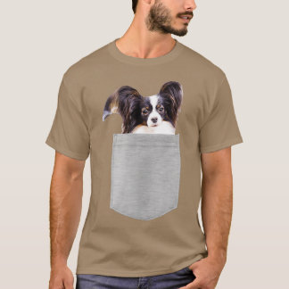 Camiseta Cachorro no seu bolso Papillon