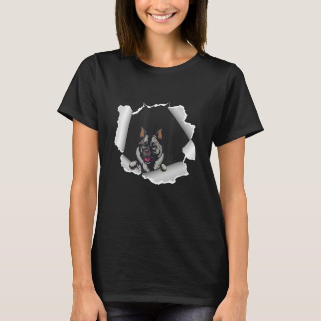 Camiseta Cachorro Norueguês de Elkhound Para o Dia do Pai (Frente)