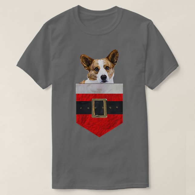 Camiseta Cachorro Nos Seus Papais noeis Cardigan Welsh Corg (Frente do Design)