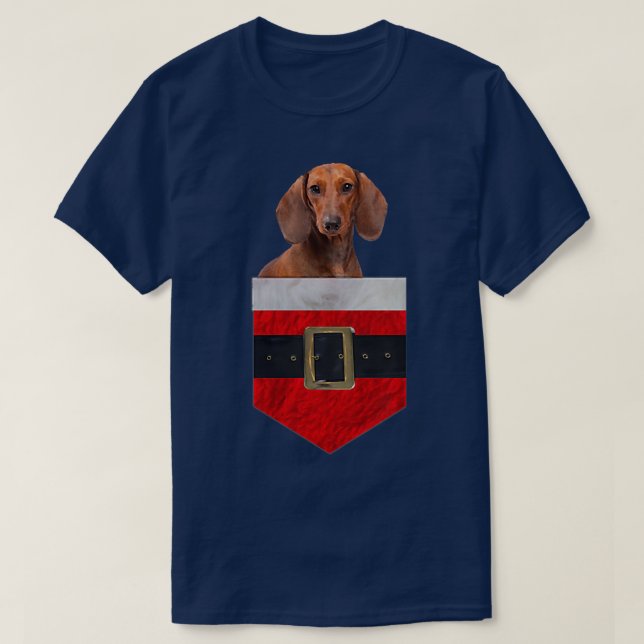 Camiseta Cachorro nos seus Papais noeis de bolso (Frente do Design)