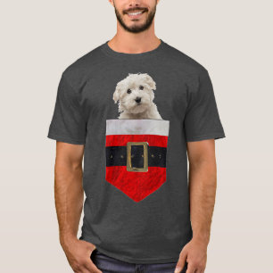 Camiseta Cachorro nos seus Papais noeis de bolso Maltês