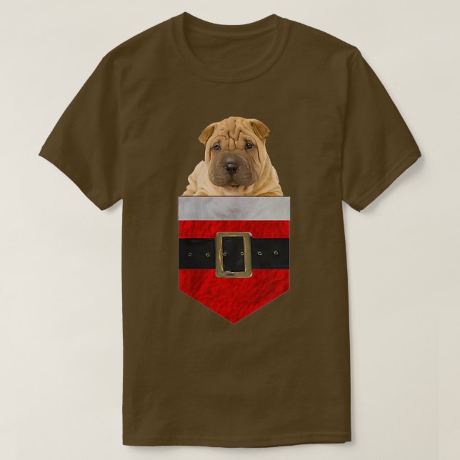 Camiseta Cachorro nos seus Papais noeis de bolso SharPei ch (Frente do Design)