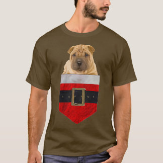 Camiseta Cachorro nos seus Papais noeis de bolso SharPei ch